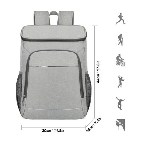 Sac à Dos Isotherme 23L - Garde Le Chaud Et Froid 16h - Parfait Rando, Pique-Nique, Plage - Noir