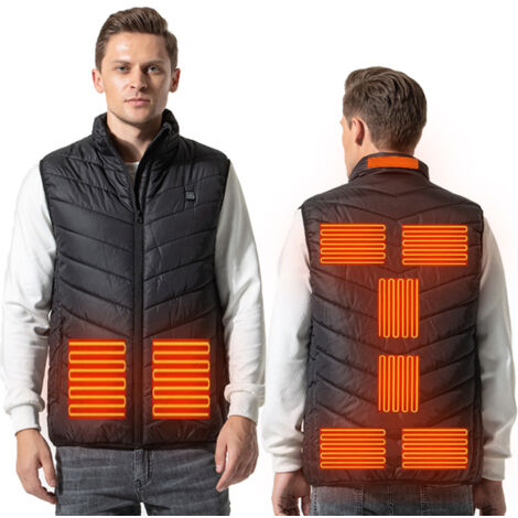 Gilet chauffant pour hommes et femmes, gilet chauffant ?�lectrique d'hiver ?� 9 zones, veste 