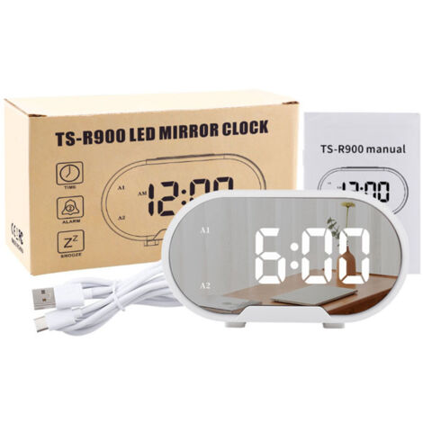 Réveil Numérique LED RGB - Alarme Extra Forte 95 DB - Veilleuse RGB - Port USB Charge - Pour Dormeurs Profonds