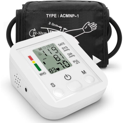 Tensiomètre électronique Portable, Type brassard domestique, sphygmomanomètre avec écran LCD, mesure précise