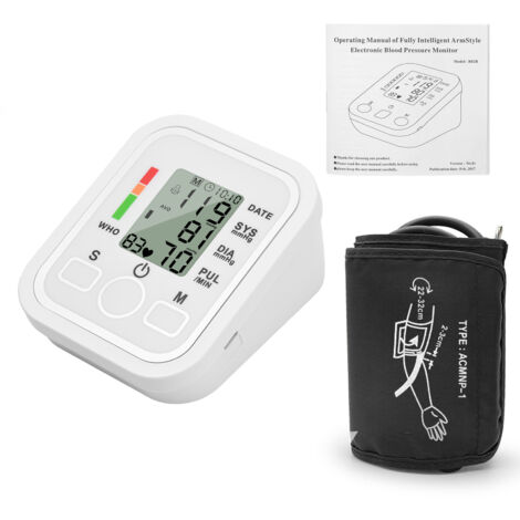 Tensiomètre électronique Portable, Type brassard domestique, sphygmomanomètre avec écran LCD, mesure précise