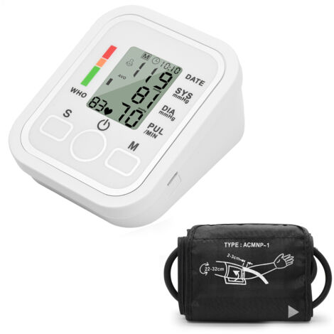 Tensiomètre électronique Portable, Type brassard domestique, sphygmomanomètre avec écran LCD, mesure précise