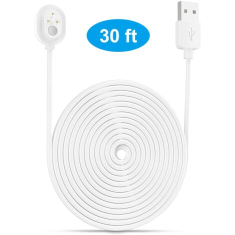Cordon d'alimentation pour Arlo Ultra 4K UHD Câble de changement magnétique Chargeur étanche sans prise pour utilisation intérieure et extérieure 6 M/9 M 1 pièce Blanc