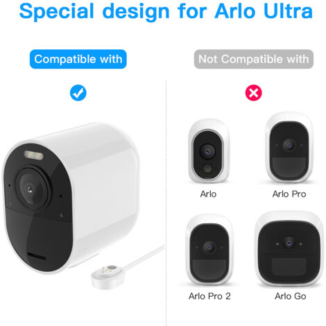 Cordon d'alimentation pour Arlo Ultra 4K UHD Câble de changement magnétique Chargeur étanche sans prise pour utilisation intérieure et extérieure 6 M/9 M 1 pièce Blanc