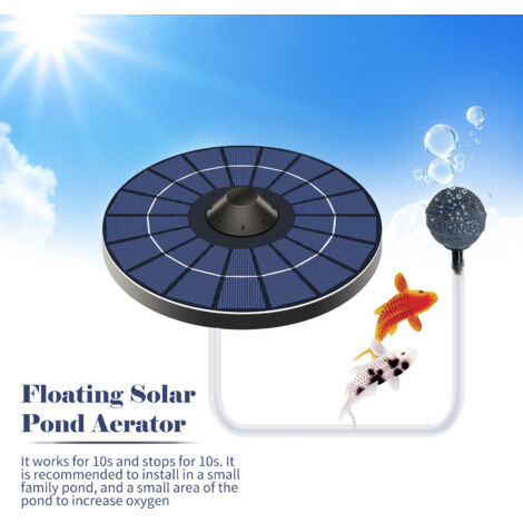 HEBEOT Aérateur Solaire Pour Bassin – Pompe à Oxygène Flottante Écologique Sans Électricité