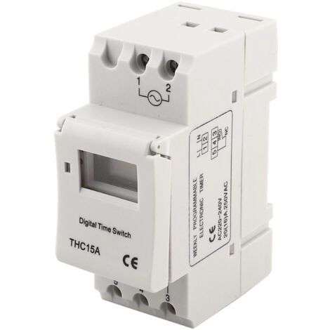 Decdeal Minuterie numérique programmable 220-240V 20A, montage sur rail DIN THC15A