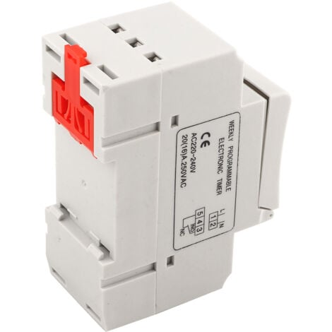 Decdeal Minuterie numérique programmable 220-240V 20A, montage sur rail DIN THC15A