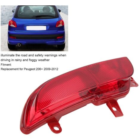 Decdeal Feu Antibrouillard Arrière Droit Pare-chocs 6350HA - Haute température - Compatible Peugeot 206+ (2009-2012)
