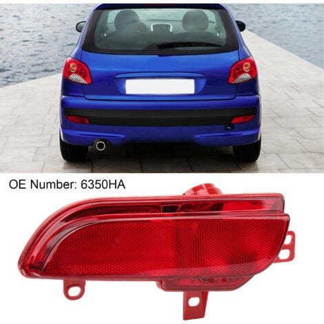 Decdeal Feu Antibrouillard Arrière Droit Pare-chocs 6350HA - Haute température - Compatible Peugeot 206+ (2009-2012)