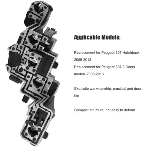 Decdeal circuit imprimé de feu arrière, résistante aux hautes températures, 6 broches de remplacement, pour Peugeot 307 Hatchback 2008-2013,Gauche