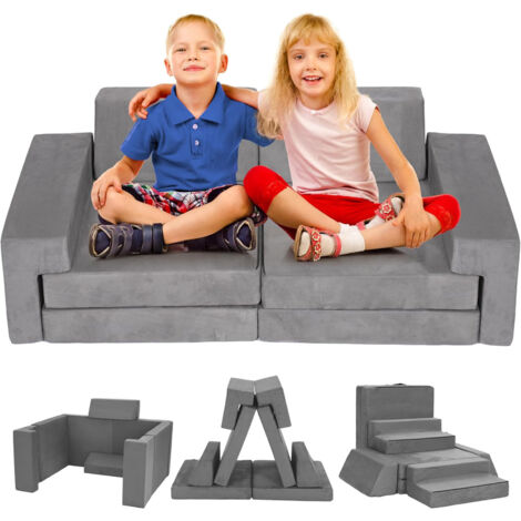 Mobilier Enfant Modulaire Canapé Jeu Enfant BEJOY 11 Pièces