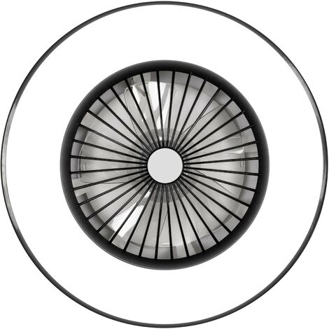 Noaton® Vega 11056BR Ventilateur de plafond avec lumière, télécommande, gradation LED 44W, 3 températures de couleur réglables, minuteur, flux d'air jusqu'à 61 m3/min, 56cm gris, Enceinte Bluetooth