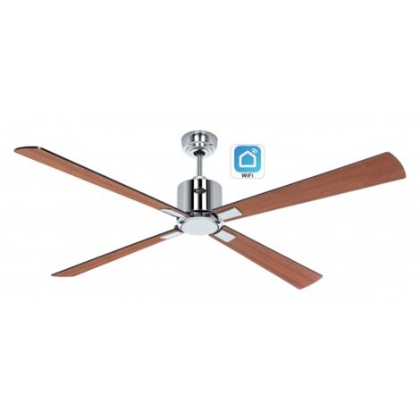 CasaFan ECO NEO III Ventilateur de plafond 152cm avec WiFi 948303W Noir / Noir et Teck (1/4)