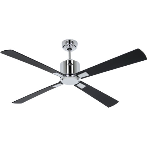 Ventilateur de plafond 132cm avec WiFi CasaFan ECO NEO III 948202W Chrome brillant/ Teck & Moteur noir (1/5)