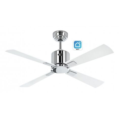 Ventilateur de plafond CasaFan ECO NEO III 103cm 948131W Chrome brillant / Blanc ou Gris clair Avec WIFI (1/5)