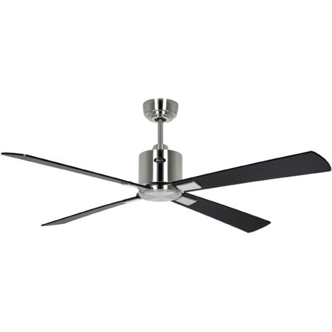 Ventilateur de plafond 132cm avec WiFi CasaFan ECO NEO III 942202W Chrome brosse/ Noir & Teck Moteur (1/5)