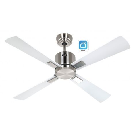 Ventilateur de plafond WiFi CasaFan 942131W ECO NEO III 103cm Chrome/Blanc & Gris (1/5)