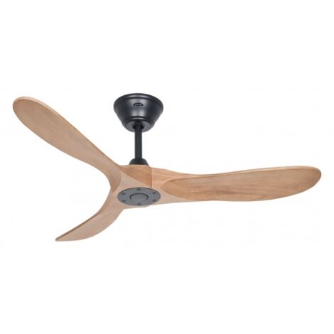 Casafan – Ventilateur de plafond 312225 122cm – Moteur noir – Pales chêne moyen – 6 vitesses – Télécommande incluse – Débit d'air 110,5 m³/min