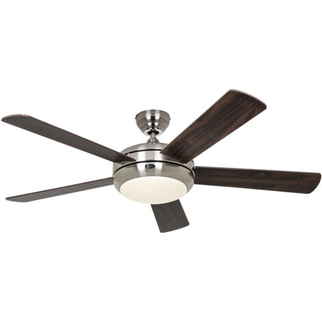 CasaFan 9513262 TITANIUM 132cm cerisier ou noyer / chrome satine ventilateur de plafond avec lumiere (1/5)