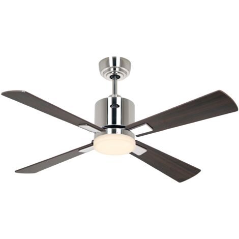 Ventilateur de plafond ECO NEO III 103, Finition chrome brossé - Noyer/Cerisier, Wi-Fi avec éclairage (1/2)