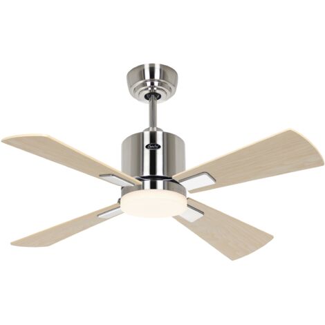 Ventilateur de plafond ECO NEO III 92, Chrome brossé - Noyer/Cerisier, Wi-Fi avec éclairage (1/2)