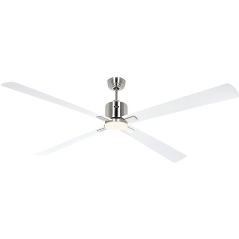 Ventilateur de plafond ECO NEO III 180, Chrome brossé - Blanc/Gris clair, Wi-Fi avec éclairage (1/2)