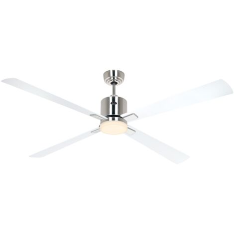 Ventilateur de plafond ECO NEO III 152, Chrome brossé - Blanc/Gris clair, Wi-Fi avec éclairage (1/2)