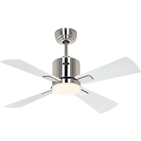 Ventilateur de plafond ECO NEO III 92, Chrome brossé - Wengé/Argent, Wi-Fi avec éclairage (1/2)