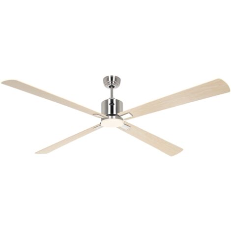 Ventilateur de plafond ECO NEO III 180, Chrome brossé - Érable/Hêtre, Wi-Fi avec éclairage (1/2)