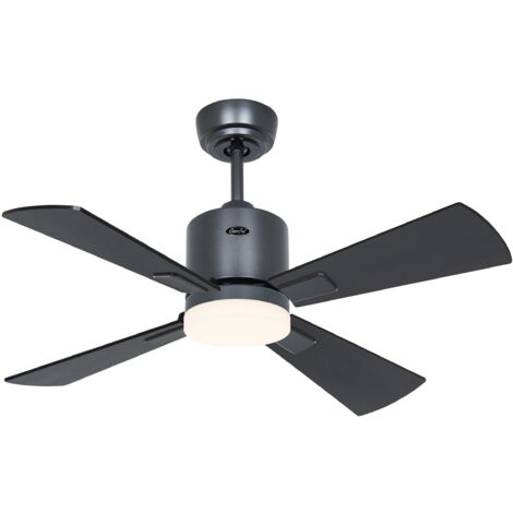 Ventilateur de plafond ECO NEO III 92, Gris basalte - Wengé/Argent, Wi-Fi avec éclairage (1/2)