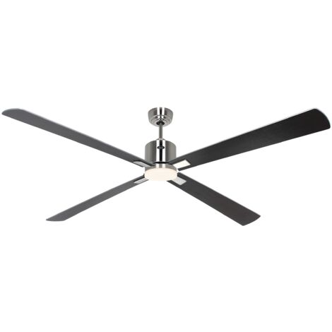 Ventilateur de plafond ECO NEO III 180, Chrome brossé - Wengé/Argent, Wi-Fi avec éclairage (1/2)