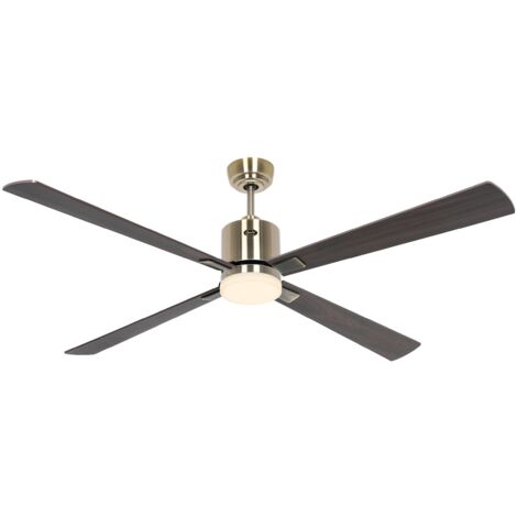 Ventilateur de plafond ECO NEO III 152 Laiton antique - Noyer/Cerisier - WiFi avec éclairage (1/2)