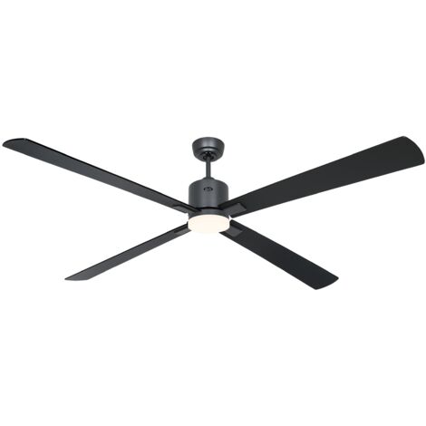 Ventilateur de plafond ECO NEO III 180, Gris basalte - Noir/Teck, Wi-Fi avec éclairage (1/2)