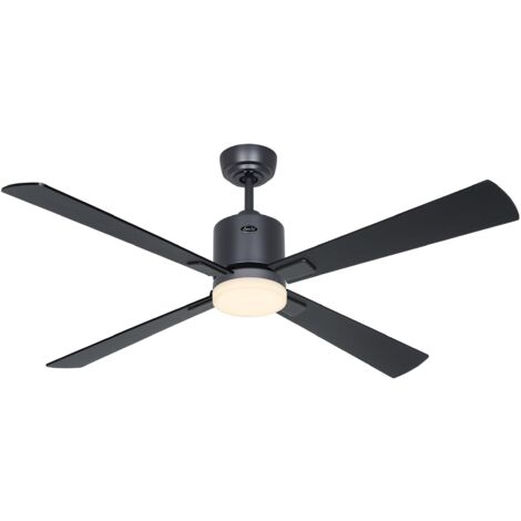 Ventilateur de plafond ECO NEO III 132, Gris basalte - Noir/Teck, Wi-Fi avec éclairage (1/2)