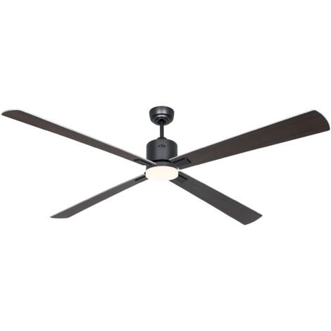 Ventilateur de plafond ECO NEO III 180, Gris basalte - Wengé/Argent, Wi-Fi avec éclairage (1/2)