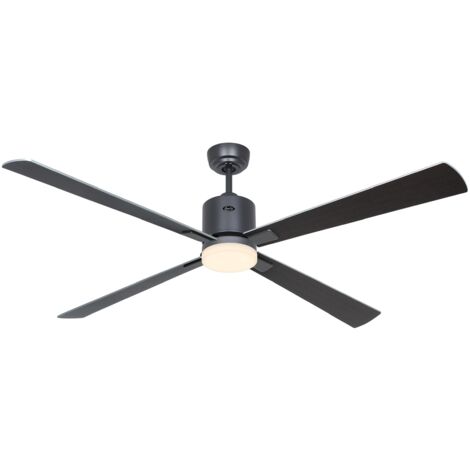 Ventilateur de plafond ECO NEO III 152, Gris basalte - Wengé/Argent, Wi-Fi avec éclairage (1/2)