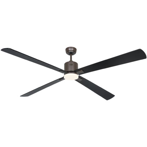 Ventilateur de plafond ECO NEO III 180, Bronze - Noir/Teck, Wi-Fi avec éclairage (1/2)