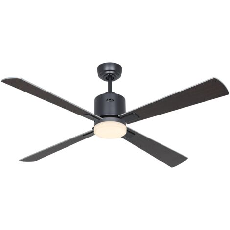 Ventilateur de plafond ECO NEO III 132, Gris basalte - Wengé/Argent, Wi-Fi et éclairage (1/2)