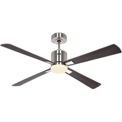Ventilateur de plafond ECO CONCEPT 132, finition chrome brossé - Noyer/Cerisier, Wi-Fi avec éclairage (1/2)