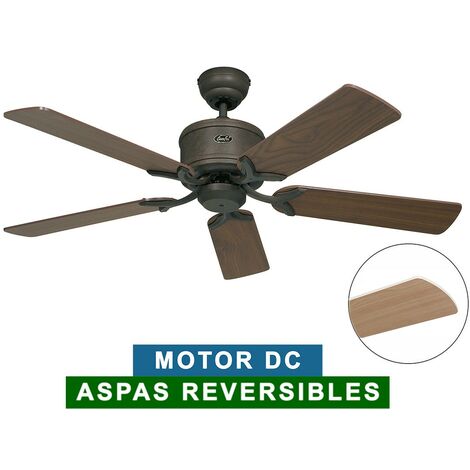 Ventilateur de plafond CasaFan 513283 ECO ELEMENTS 132 noyer ou hêtre/bronze