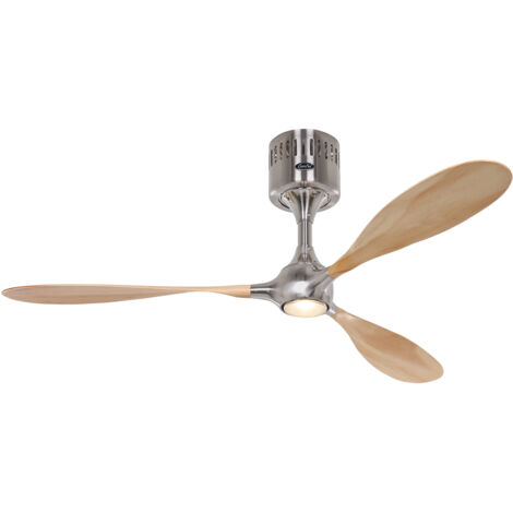 Ventilateur de plafond avec lumière CasaFan 9313236 HELICO PADDEL BN-BU Hêtre/chrome brossé (1/6)