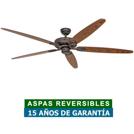 Casafan – Ventilateur de plafond marron antique 180 cm – 3 vitesses – Débit d'air 156,2 m³/min – Télécommande incluse – Fonction été/hiver
