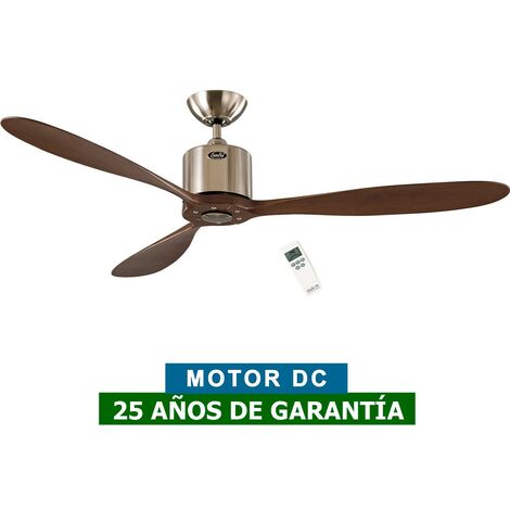 Ventilateur de plafond CasaFan 313246 AEROPLAN ECO bois massif noyer / chrome satiné