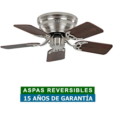 Ventilateur de plafond CasaFan 5075051 CLASSIC FLAT 75cm noyer ou hêtre / chrome satiné