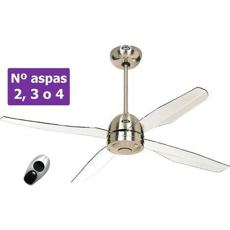 Ventilateur de plafond CasaFan 9413250 LIBELLE 132 acrylique transparent / chrome satiné (1/5)