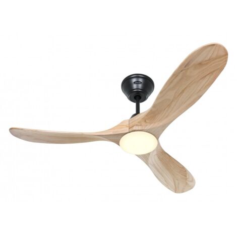Casafan – Ventilateur de plafond 122 cm – 3 pales en bois naturel – Moteur DC/EC 3,3 à 16,5 W – Télécommande 6 vitesses – Éclairage LED 17 W