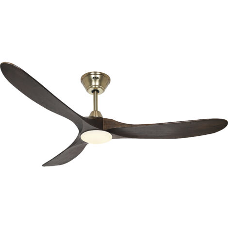 Ventilateur de plafond Eco Genuino DC 152 Laiton-Noyer LED