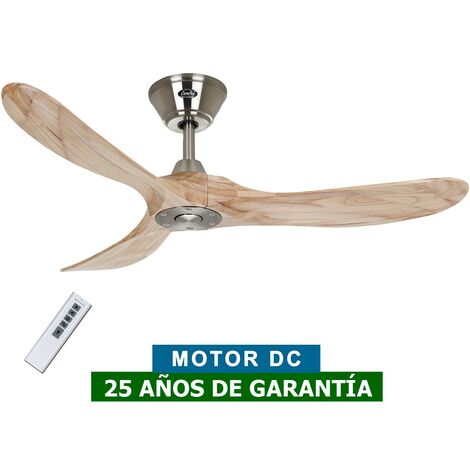 Casafan – Ventilateur de plafond 312216 122 cm – 3 pales en bois naturel – Moteur DC 11,3 W – Télécommande 6 vitesses – Ultra silencieux