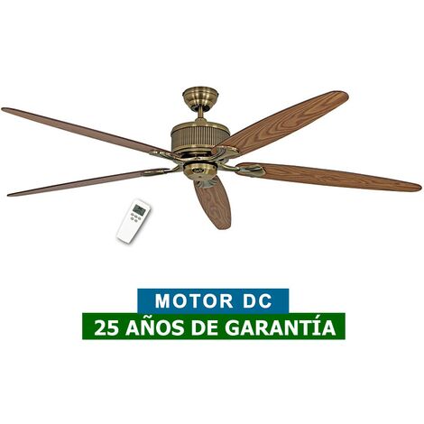 Ventilateur de plafond CasaFan 518080 ECO ELEMENTS 180 chêne antique ou noyer antique/laiton antique
