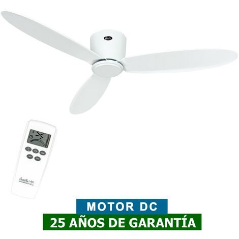 Casafan – Ventilateur de plafond 313283 ECO PLANO II 132cm blanc – Moteur à courant continu ultra-silencieux – Télécommande 6 vitesses jusqu'à 190 tr/min